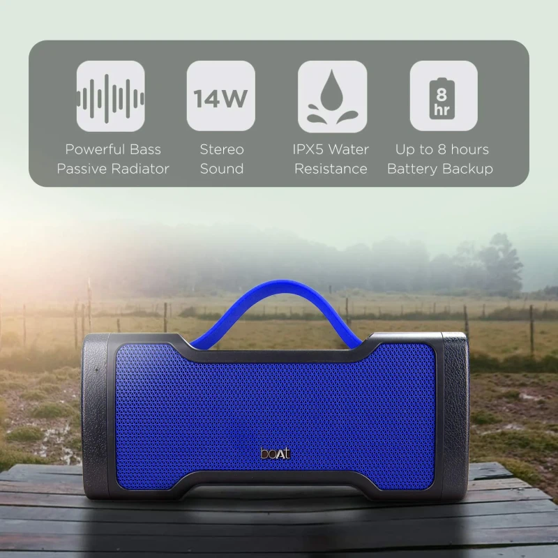 boAt Stone 1000 14 W Bluetooth Speaker (Navy Blue, Stereo Channel)