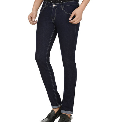   Seasons Navy Slim Fit Solid Jeans