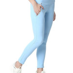 Sky Blue Skinny Fit High Waist Ankle Length Jeggings
