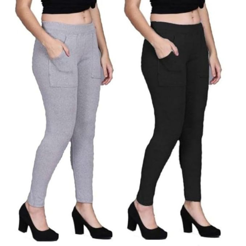 Trendy Womens Pocket Jeggings Combo 2