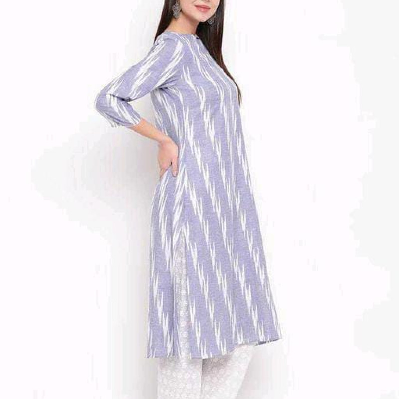 Abhisarika Cotton Blue Printed Ensemble Kurtis