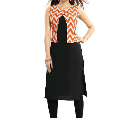 Classic Black Printed Womens Kurta Sets