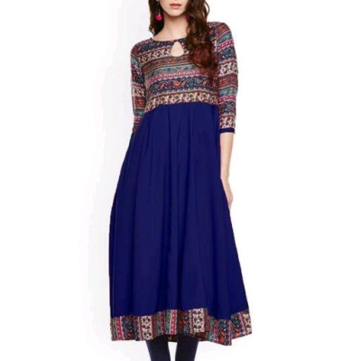 Designer Navy Printed Women Kurti