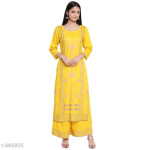 Eashita Attractive Yellow Printed Kurta Set