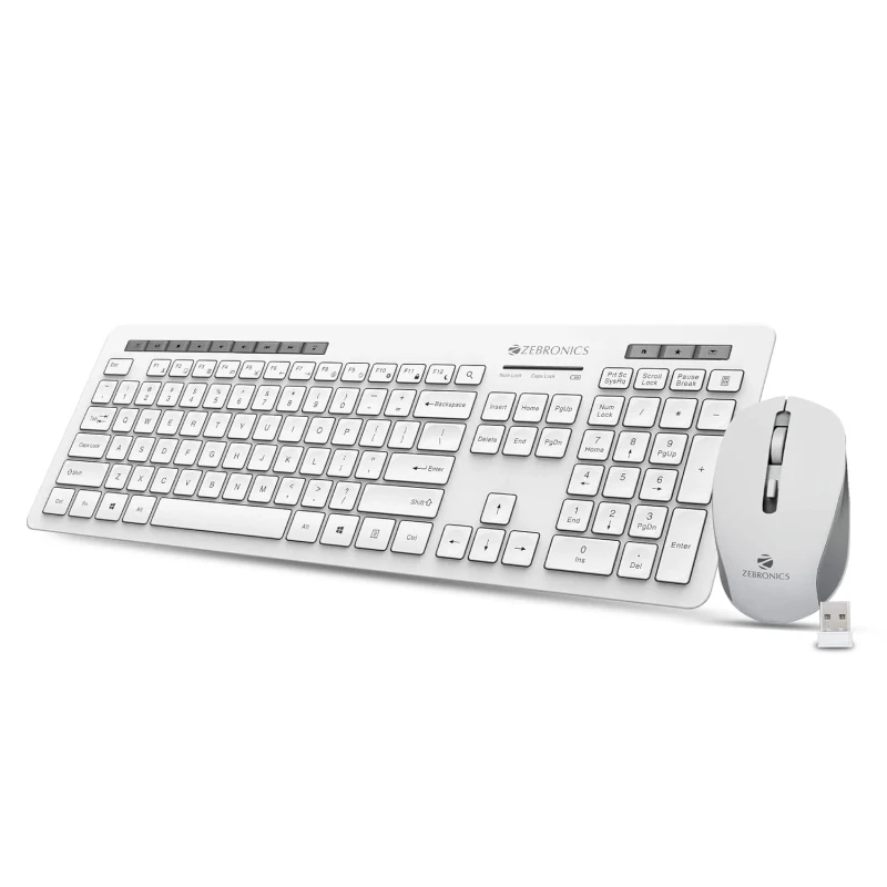 Zebronics Zeb-Companion 500 and Mouse Combo Wireless Desktop Keyboard??(White, Grey)