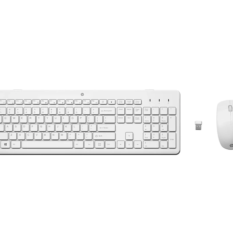 HP 230 Keyboard and 1600DPI Mouse Ultra Slim Combo - White Wireless Desktop Keyboard??(White)