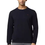 Navy Cotton Round Neck Regular SweaT-Shirt