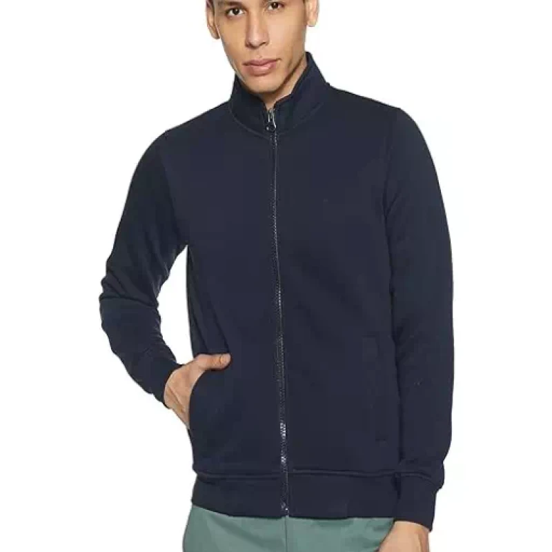Navy Men's Fleece Hooded Neck SweaT-Shirt