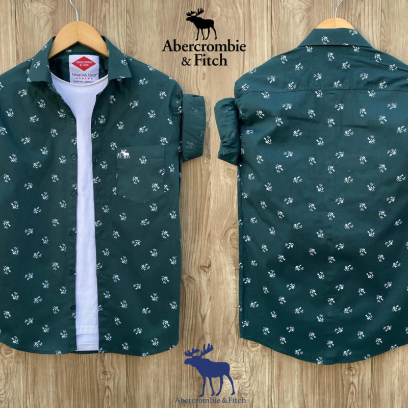 Seasons Green Printed Cotton Shirts