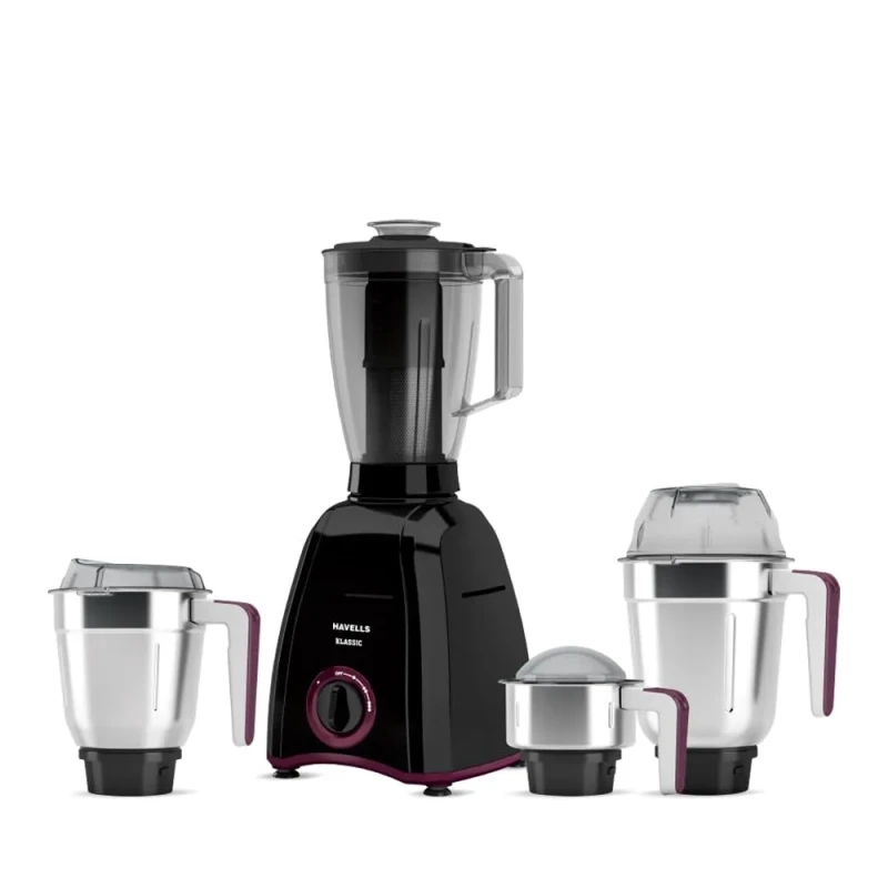 Havells Silencio Low Noise 500 W Mixer Grinder 4 Jars (Grey & Black)