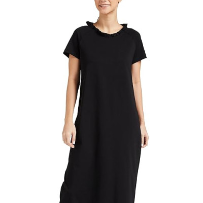 Black Women's Relaxed Fit Cotton Nightdress 
