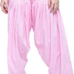 Baby Pink Woman Plain Cotton Patiala Salwar