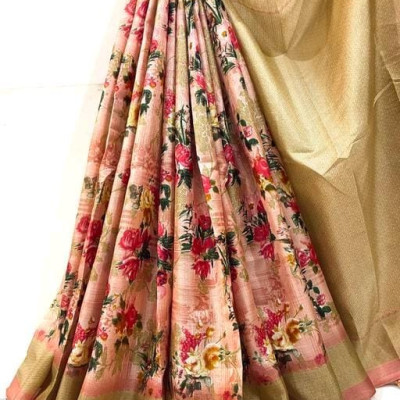 Sensational Floral Printed Khadi Silk Sarees