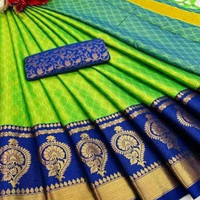 Elegant Cotton Silk Green Sarees
