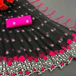 Alisha Sensational Black Super Net Sarees