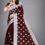 Alisha Attractive Georgette Brown Sarees