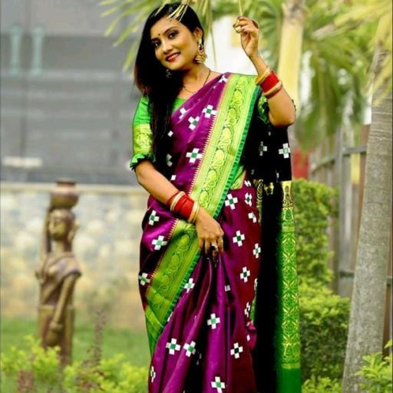 Aakarsha Purple Refined Satin Silk Sarees