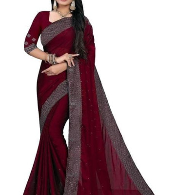 Abhisarika Art silk Georgette Maroon Sarees