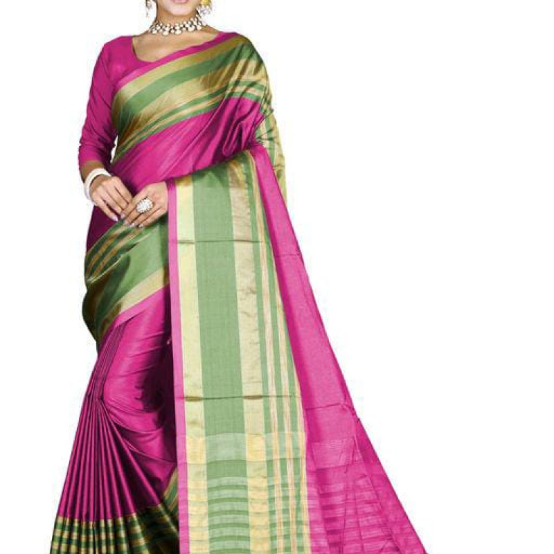 Aishani Voguish Magenta Cotton Silk Sarees