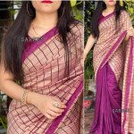Jivika Sensational Georgette Purple Checked Sarees