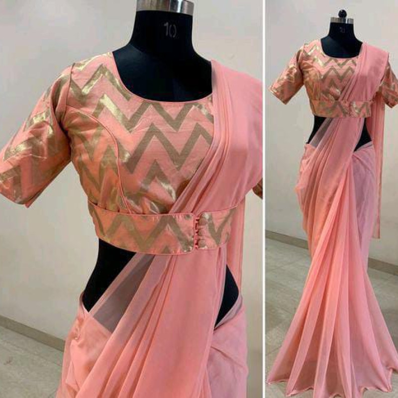 Adrika Ensemble Pink Georgette Sarees