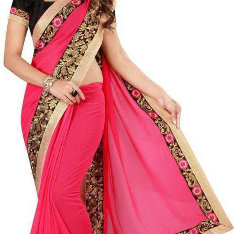 Myra Pink Georgette Printed Sarees