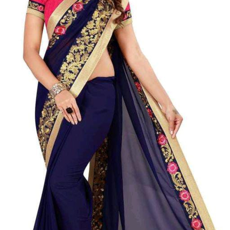 Myra Navy Georgette Printed Sarees