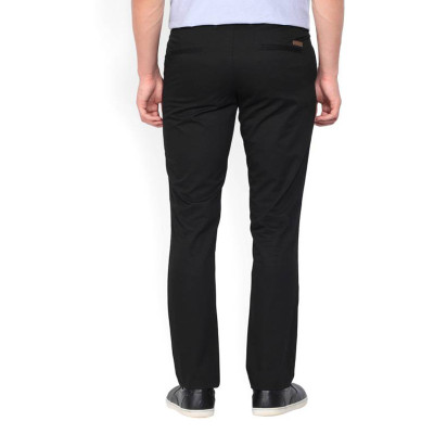 John Players Slim Fit Men Black Trouser