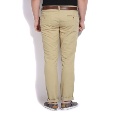 John Players Slim Fit Men Beige Trouser