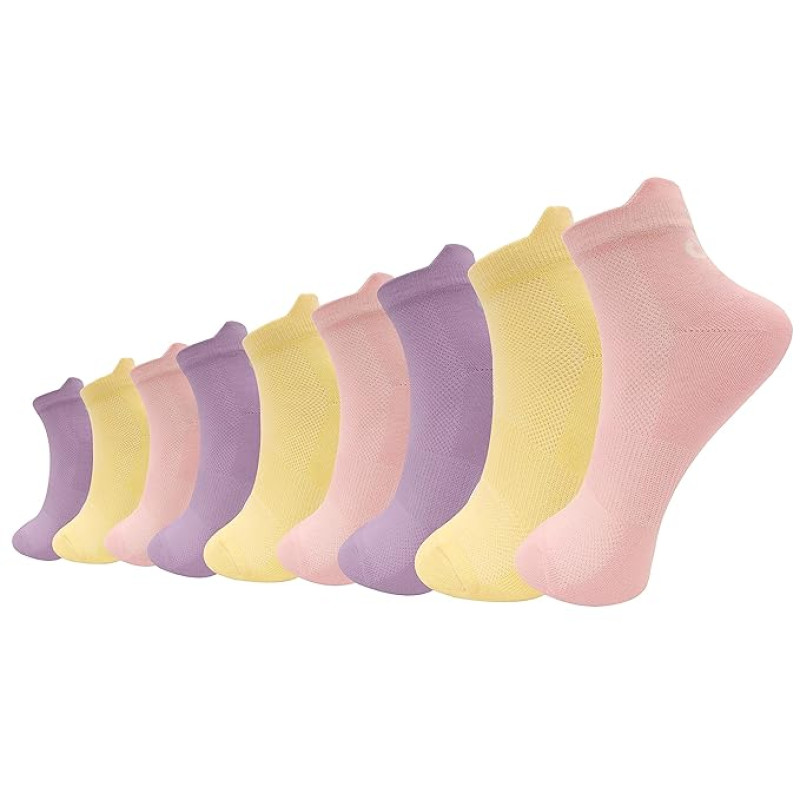 Set 9 Multi Solid Ankle Socks for Women