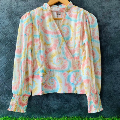 Premium Multi Mill Print Georgette Top